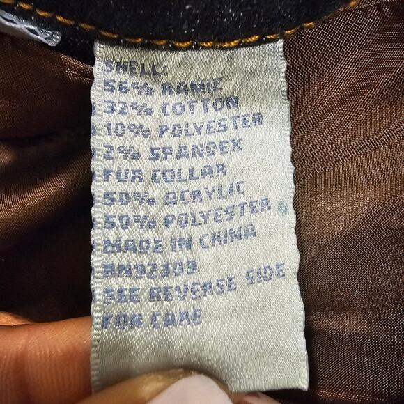 DG2 Diane Gilman Jean Jacket with Removable Faux Fur Collar Size L - Picture 8 of 9